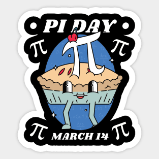 Pi Day March 14 Cute Cartoon Pi Pie Sticker